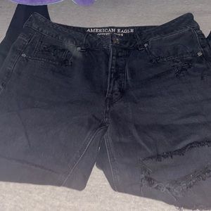 black ripped boyfriend jeans from AE